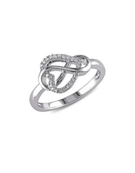 Concerto Diamond and Sterling Silver Infinity Heart Ring - DIAMOND - 5