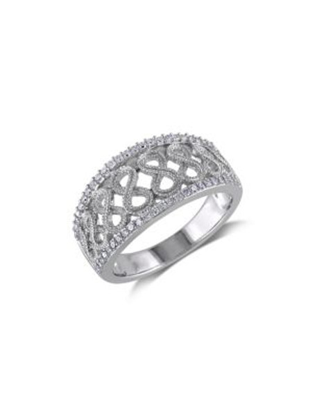 Concerto Diamond and Sterling Silver Infinity Rim Ring - DIAMOND - 5