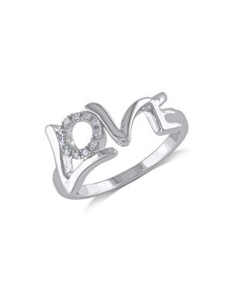 Concerto Diamond Love Sterling Silver Ring - DIAMOND - 6