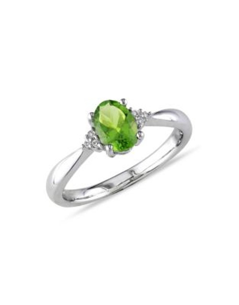 Concerto 0.03TCW Diamond Accent and Peridot Ring - PERIDOT - 7