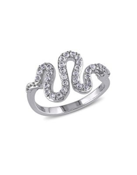 Concerto White Topaz Snake Ring - TOPAZ - 5