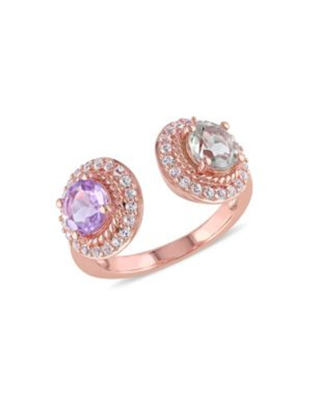 Concerto Multi-Gemstone Rose-Goldtone Sterling Silver Ring - MULTI - 9