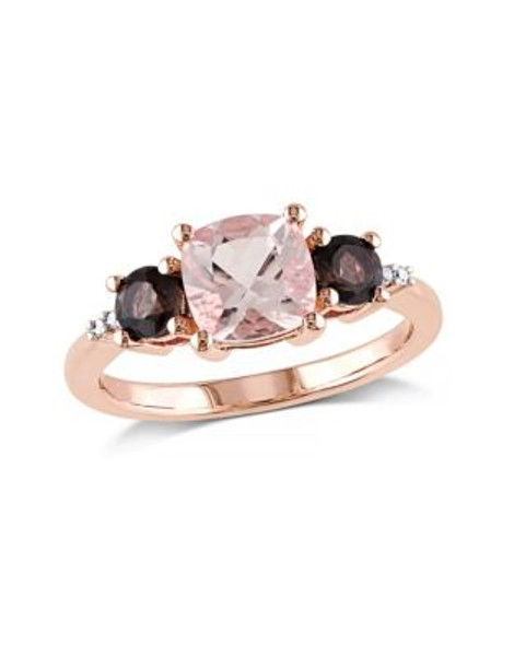 Concerto 2.14TCW Morganite and Smokey Quartz Ring with 0.02 TCW Diamonds - PINK - 5