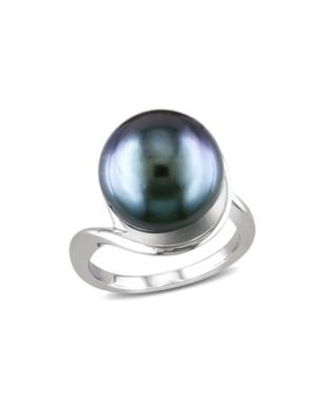 Concerto 11.5-12mm Black Tahitian Pearl Sterling Silver Ring - PEARL - 6