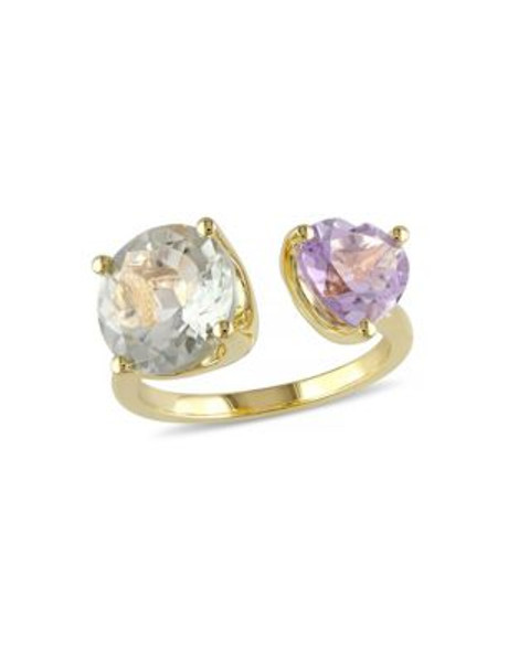 Concerto 5 TCW Green Amethyst and Rose de France Heart Ring - AMETHYST - 6