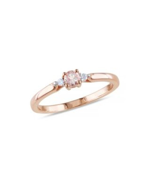 Concerto 0.16TCW Morganite and Diamond Ring - ROSE - 9