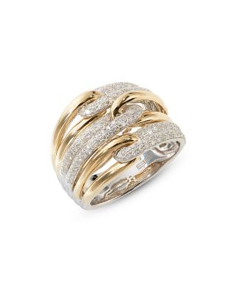 Effy 14k Two-Tone Diamond Multi-Loop Ring - WHITE GOLD - 7