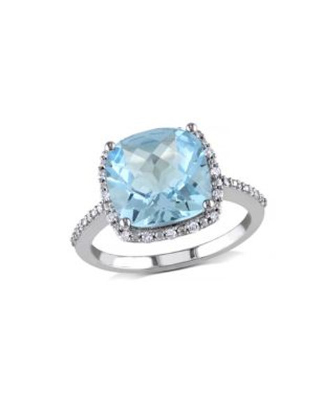 Concerto 5.25TCW Blue Topaz and Diamond Accent Halo Ring - TOPAZ - 6