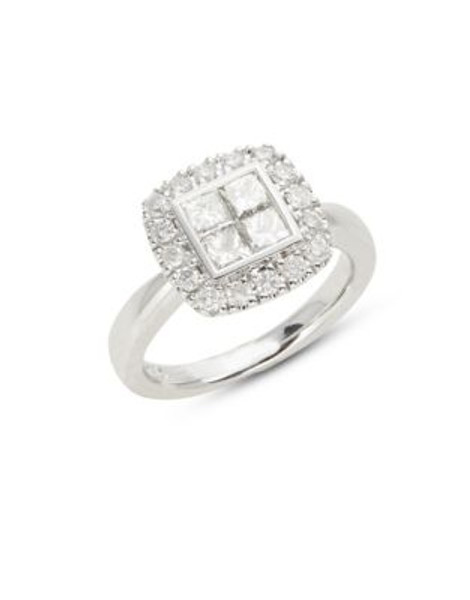 Jewellery Bay Value 14K White Gold and Diamond Cushion Cut Ring - DIAMOND - 8