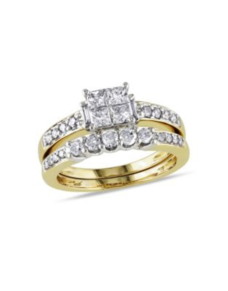Concerto Diamonds and Yellow Gold Bridal Set Ring - DIAMOND - 8