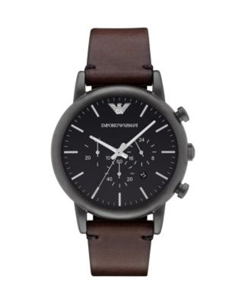 Emporio Armani Gunmetal Chronograph Stainless Steel Watch - BROWN