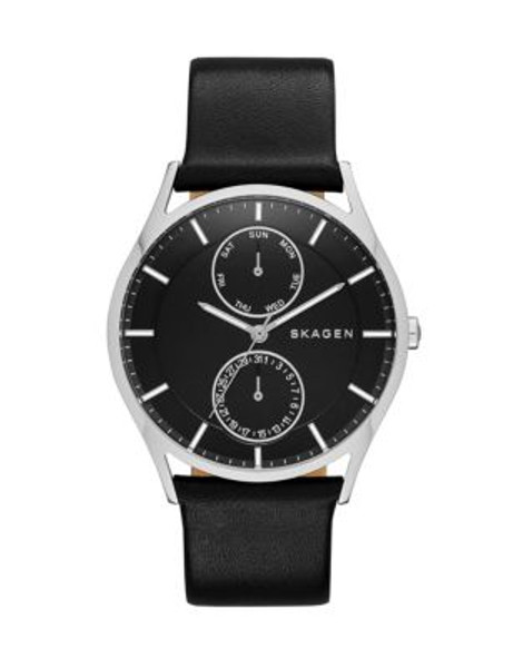 Skagen Denmark Holst Stainless And Leather Watch Box Set - BLACK