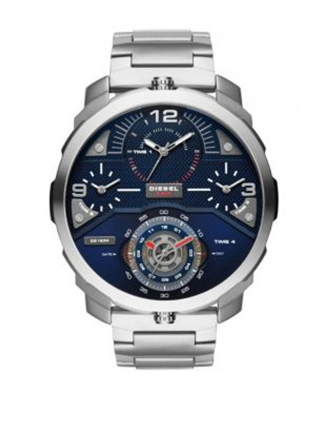 Diesel Machinus Stainless Steel Chronograph Watch - SILVER