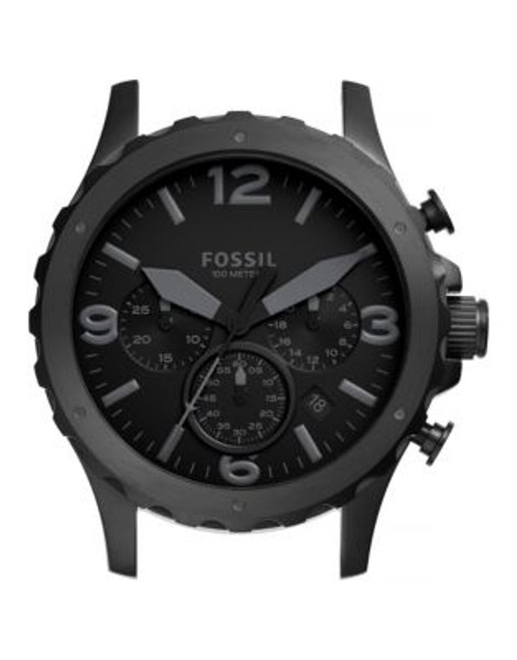 Fossil Nate Chronograph Black Stainless Steel Watch Case - BLACK