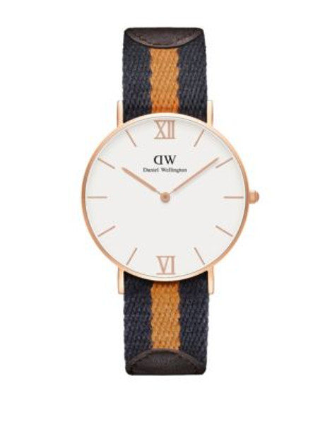 Daniel Wellington Selwyn Classic 36mm Canvas Strap Watch - ORANGE