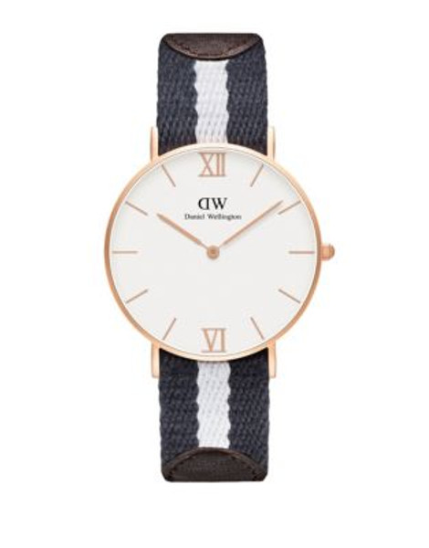 Daniel Wellington Glasgow Classic 36mm Canvas Strap Watch - BLUE