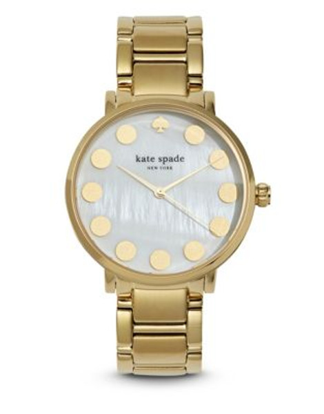 Kate Spade New York Womens Gramercy Dot Round Watch 1YRU0737 - GOLD