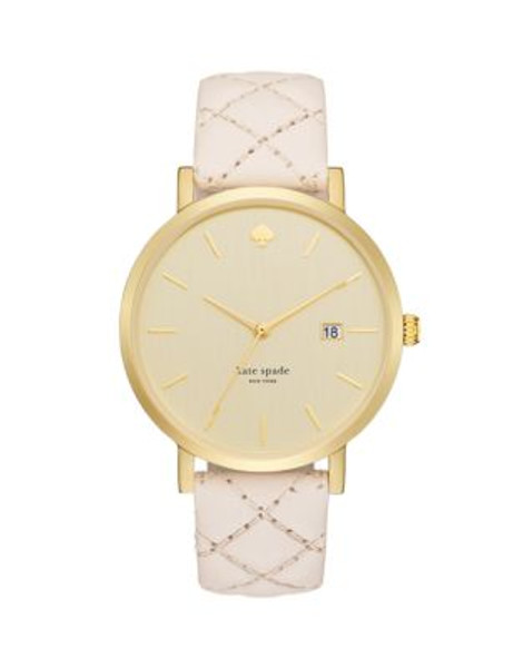 Kate Spade New York Metro Grand Analog Quilted Leather Watch - PINK
