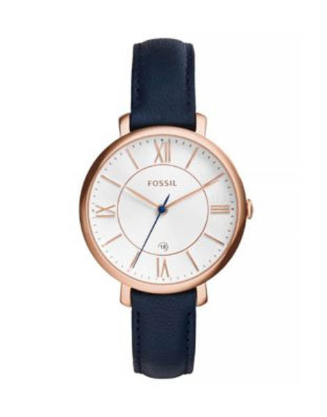 Fossil Jacqueline Leather Analog Watch - BLUE