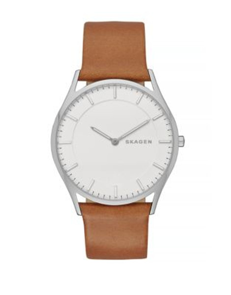 Skagen Denmark Holst Analog Stainless Steel Watch - BROWN