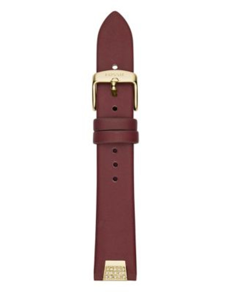 Fossil Burgundy Leather Watch Strap - RED