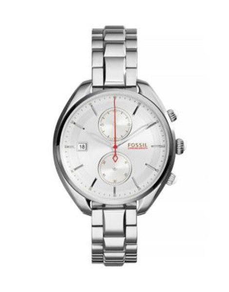 Fossil Land Racer Stainless Steel Chronograph Watch - SILVER