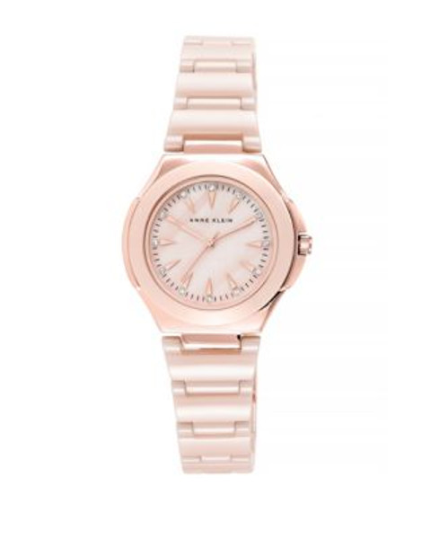 Anne Klein Analog Pink Ceramic Bracelet Watch - ROSE GOLD