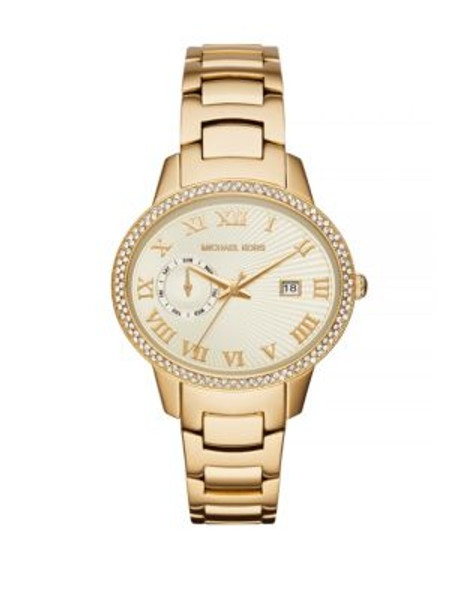 Michael Kors Whitley Pave Goldtone Stainless Steel Analog Watch - GOLD