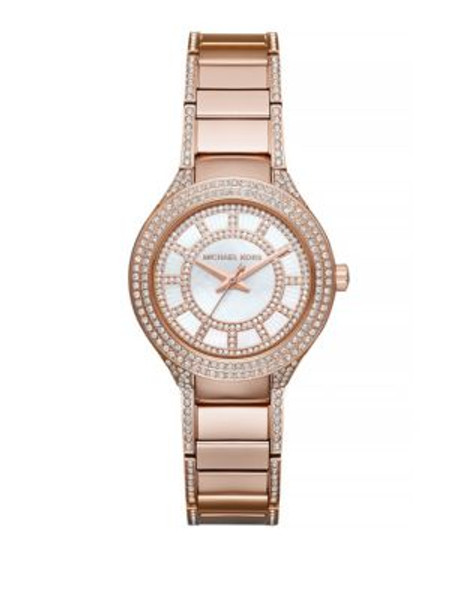 Michael Kors Mini Kerry Pavé Rose Goldtone Stainless Steel Bracelet Watch - ROSE GOLD