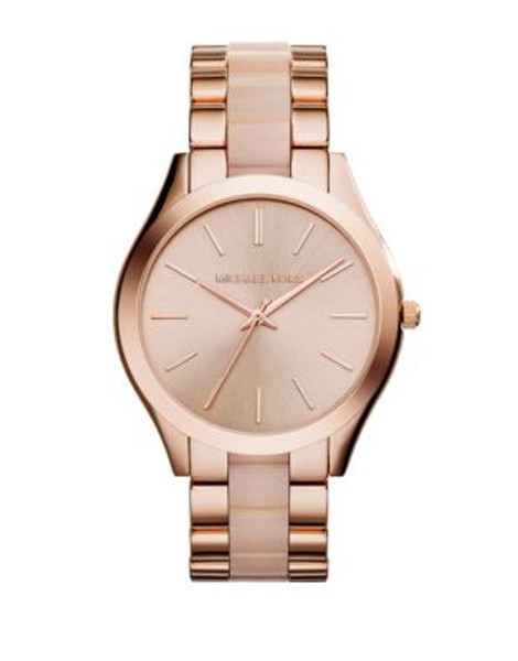 Michael Kors Rose Gold Tone and Blush Slim Runway Watch MK4294 - ROSE GOLD