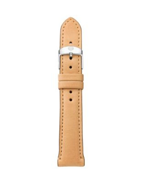 Michele Leather Watch Strap - BROWN