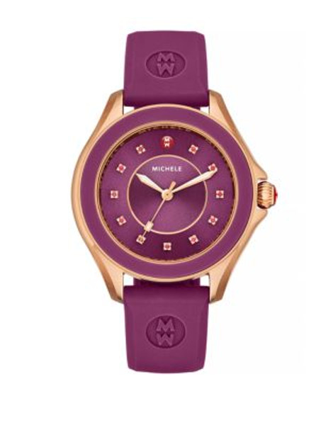 Michele Cape Topaz Berry Silicone Watch - PURPLE