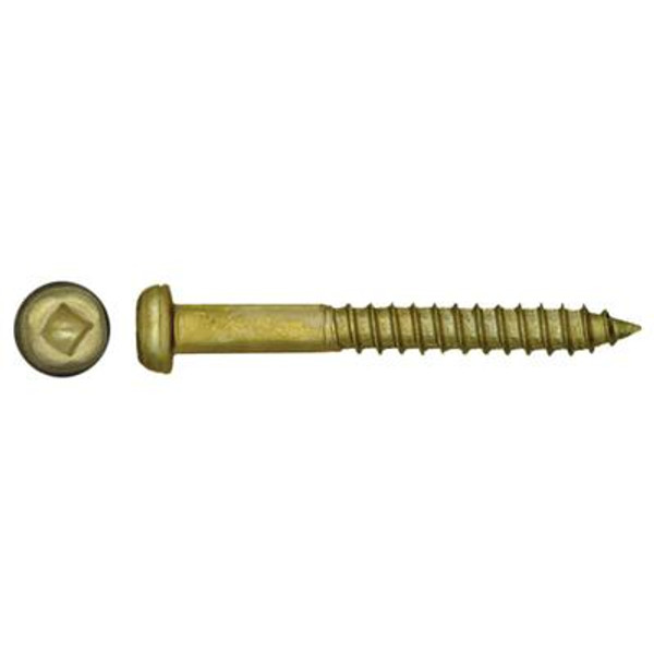 8x3/4 Rd Hd Socket Brass Wood Screw
