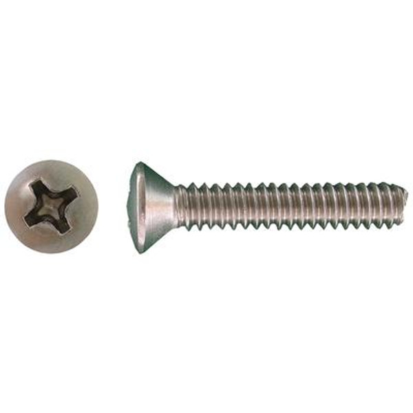 1/4 20X3/4 Ss Oval Phillips Mach Screw