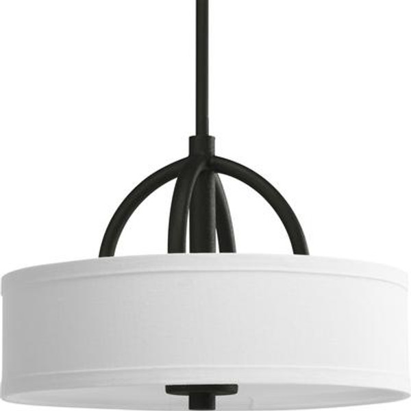 Calven Collection Forged Black 3-light Semi-flushmount