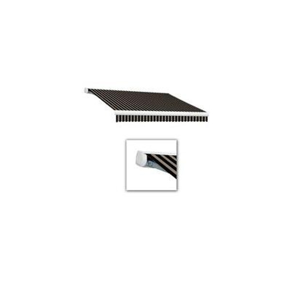 16 Feet VICTORIA  Manual Retractable Luxury Cassette Awning (10 Feet Projection) - Black/Tan Stripe
