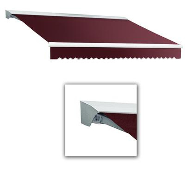 24 Feet DESTIN (10 Feet Projection) Motorized (right side) Retractable Awning with Hood - Burgundy