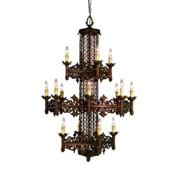 Modesa Collection 16-Light Rustic Bronze Chandelier