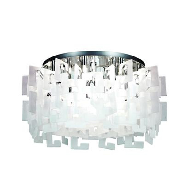 Numero Collection 14-Light Chrome Flush Mount