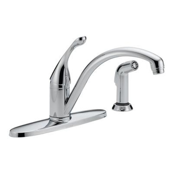 Collins Single Handle Side Sprayer Kitchen Faucet in Chrome