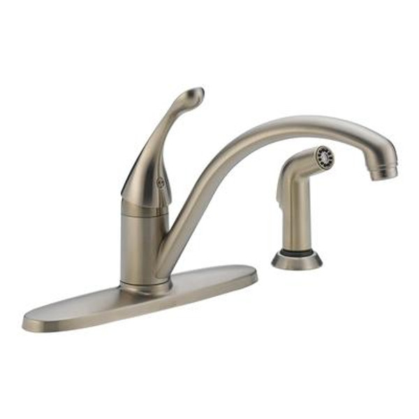 Collins Single Handle Side Sprayer Kitchen Faucet in Stainless