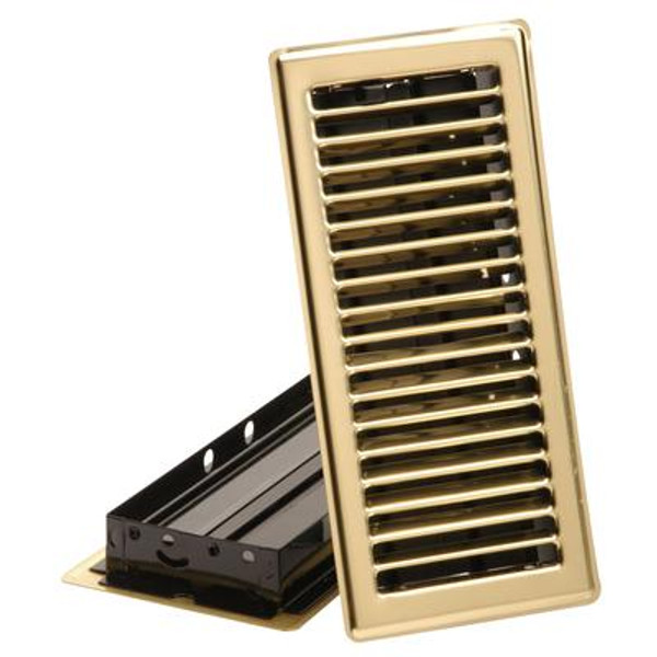 4  x10  Floor Register - Brass