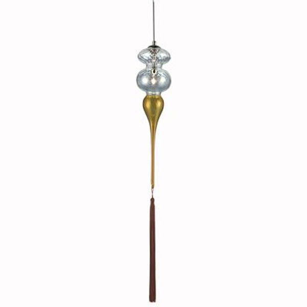 Daria Collection 1-Light Chrome and Amber Pendant