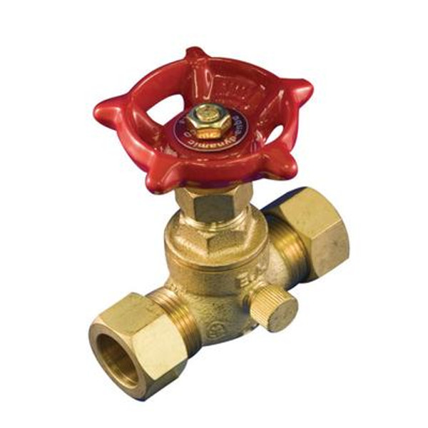 Stop & Waste Valve 1/2 Inch Compression x Compression