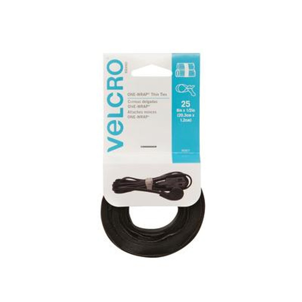 Velcro 8 in. x 1/2 in. Reusable Ties (25-Pack)