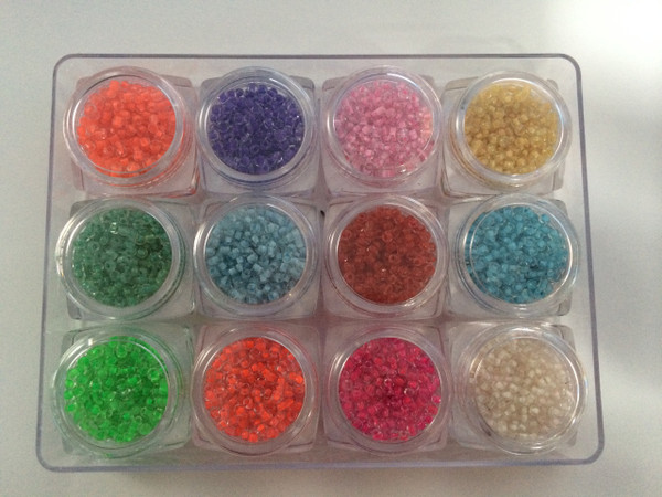 Kit 12 Boxes Glass Seed Beads