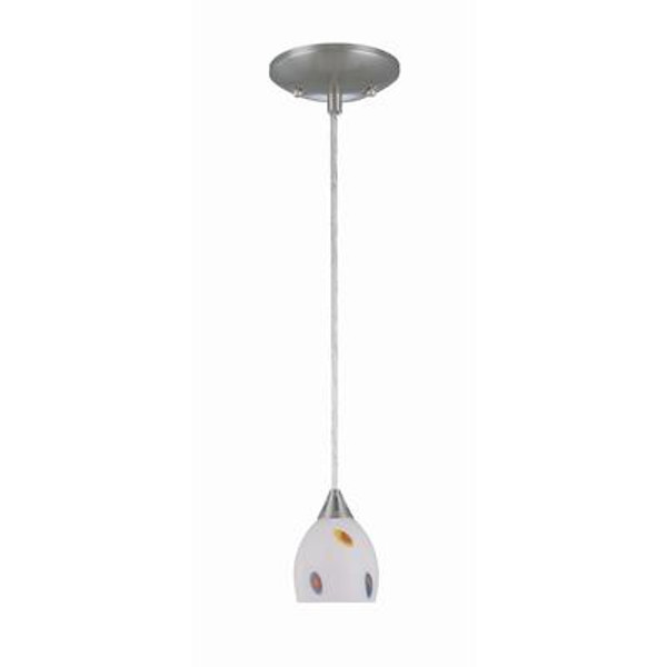 Light Pendant White Finish Glass Shade