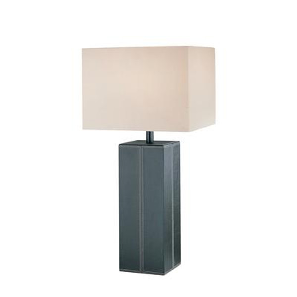1 Light Table Lamp Brown Finish White Fabric Shade
