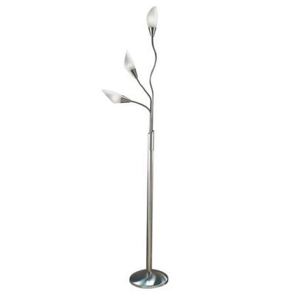 3 Light Floor Lamp Steel Finish