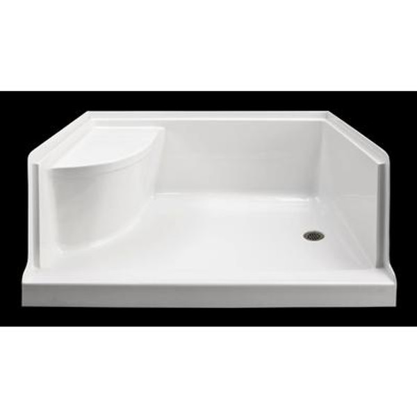 Ellis 60 Xl Acrylic Shower Base With Seat- Right Hand